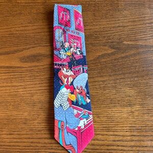 Warner Bros. Vintage Looney Tunes Silk Law Themed  Tie EUC